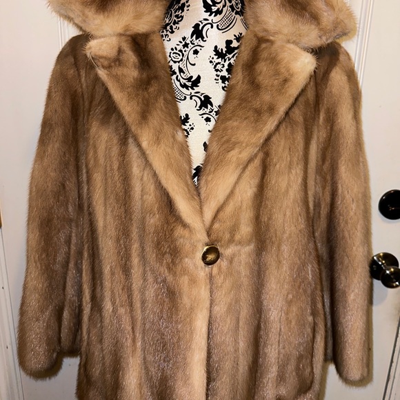 L.S. Ayres & Co Of Indiana Vintage Blonde Tan Mink Coat M/L - Picture 2 of 10